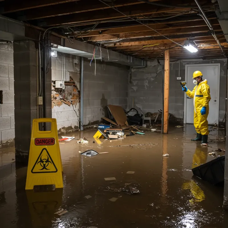 Flooded Basement Electrical Hazard in Randolph County, NC Property